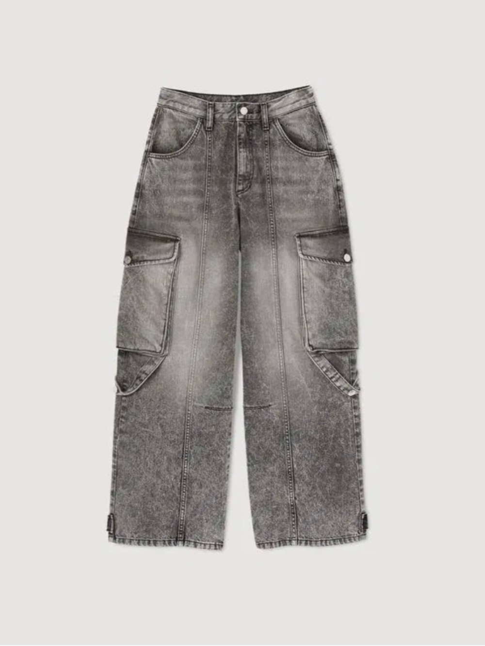 Sandro Washed Black Cargo Jeans - Picture 4 of 4